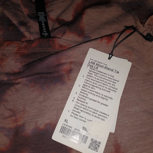 Nwt XL Lululemon LAB Wool-Blend Tie Dye LS - Picture 2 of 3